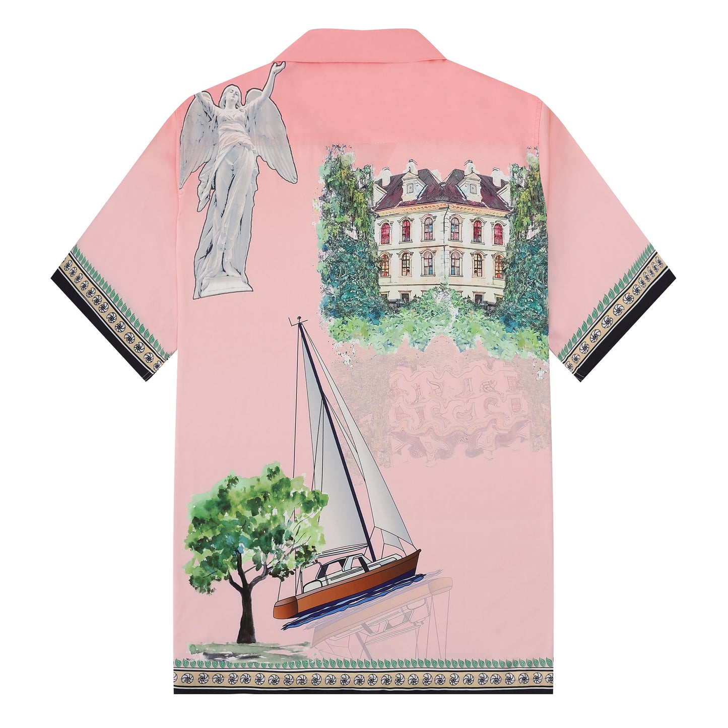 Goddess Statue Pattern Short Sleeve Drop Shoulder Shirt