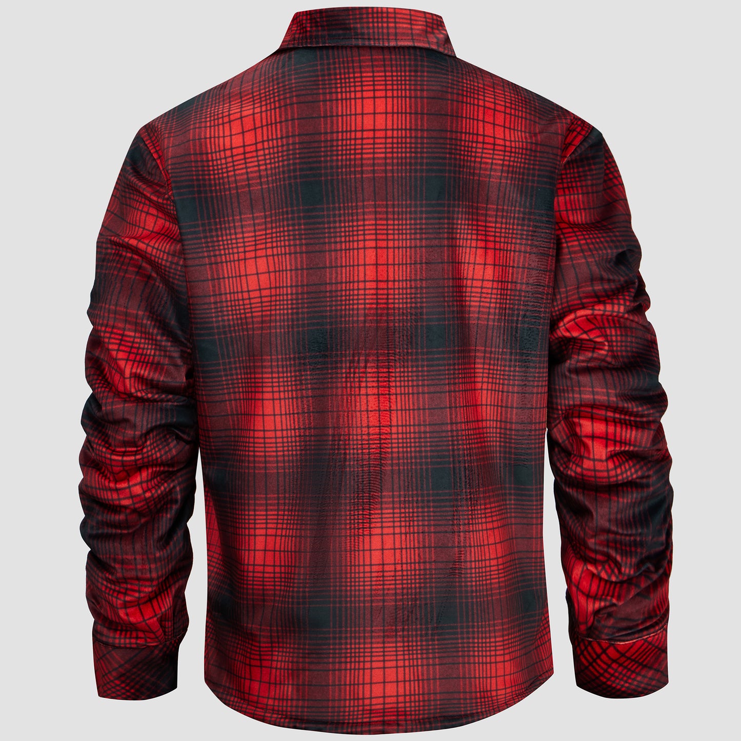 Red Plaid Button Flannel Jacket