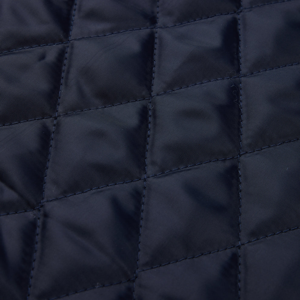 Vintage Nautical Tattoo Print Quilted Lined Bomber Jacket