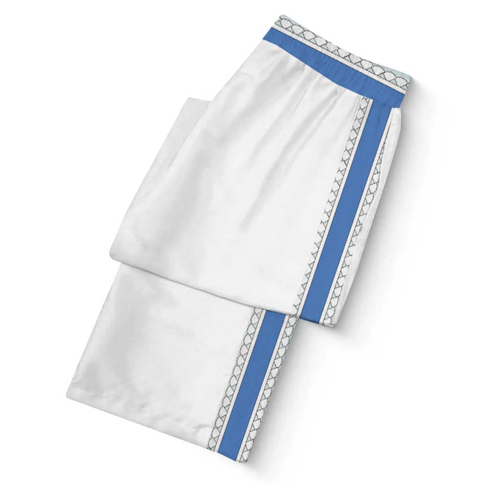 Palace Pattern Casual Trousers With Elastic Waistband