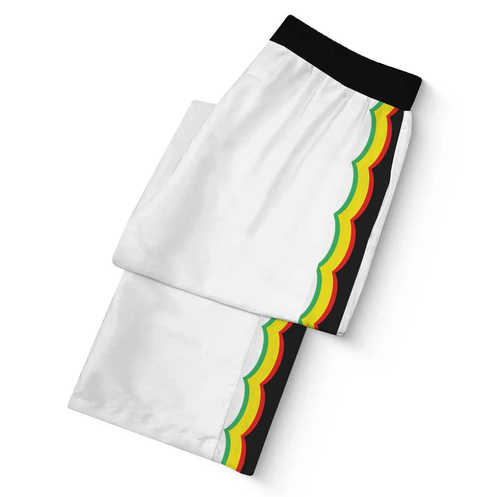 Music Star Pattern Casual Trousers With Elastic Waistband