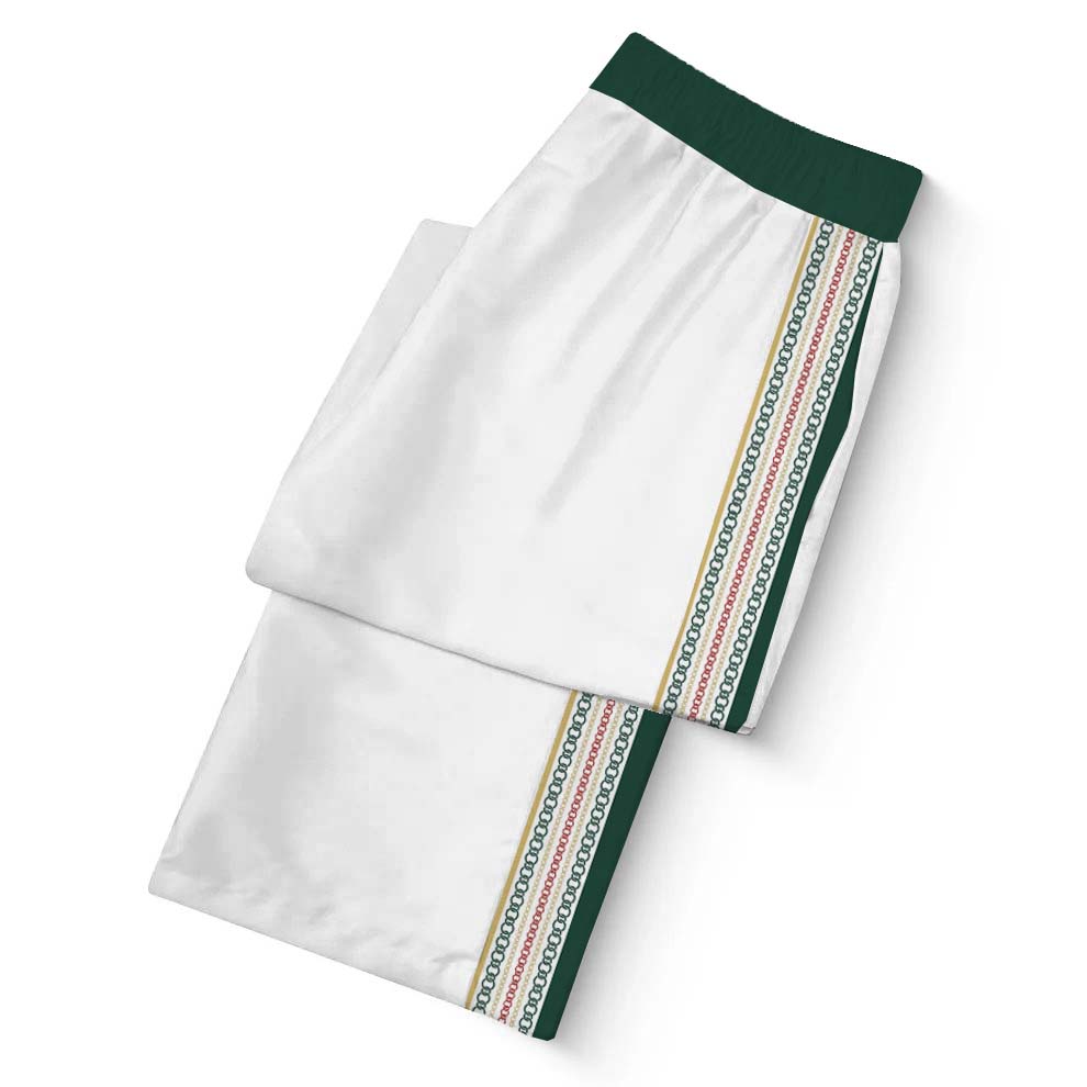 Greek Gods Printed Casual Trousers With Elastic Waistband