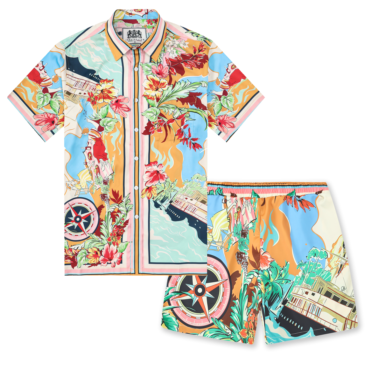 Floral Summber Design Resort Waistband Shorts