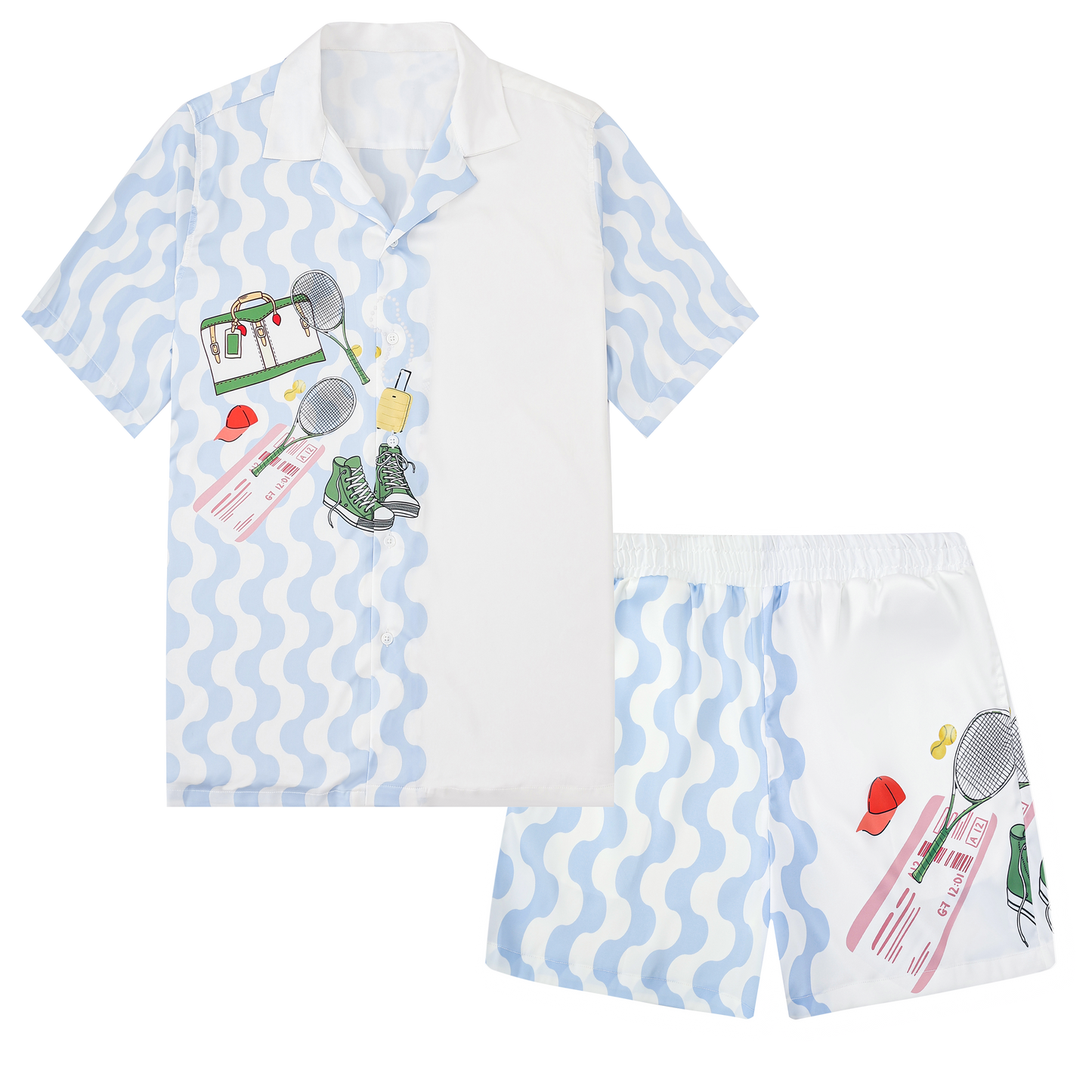 Tennis Element Print Waistband Shorts