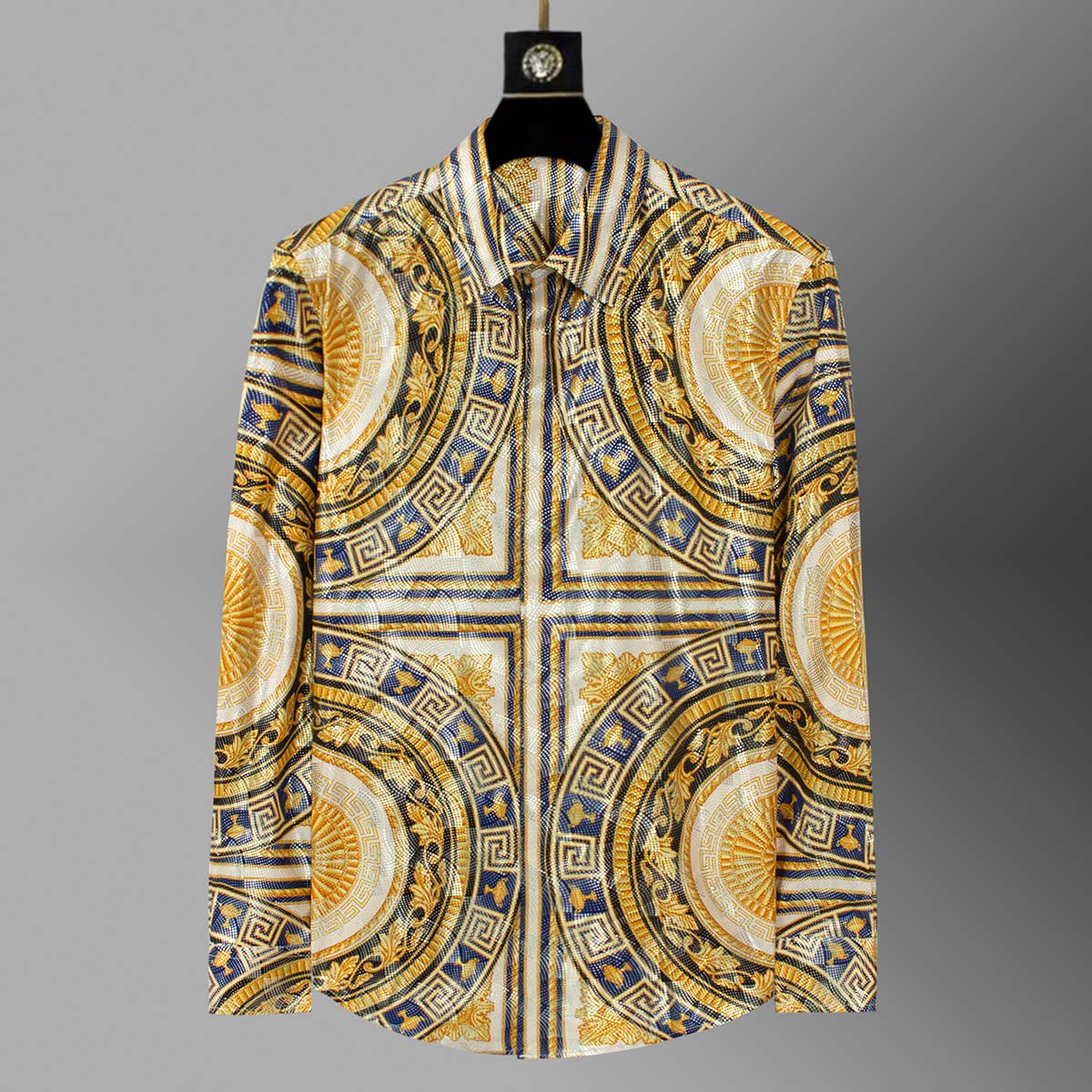 VERSACE CLASSIC V2 silk shirt Baroque & Greek key print size L
