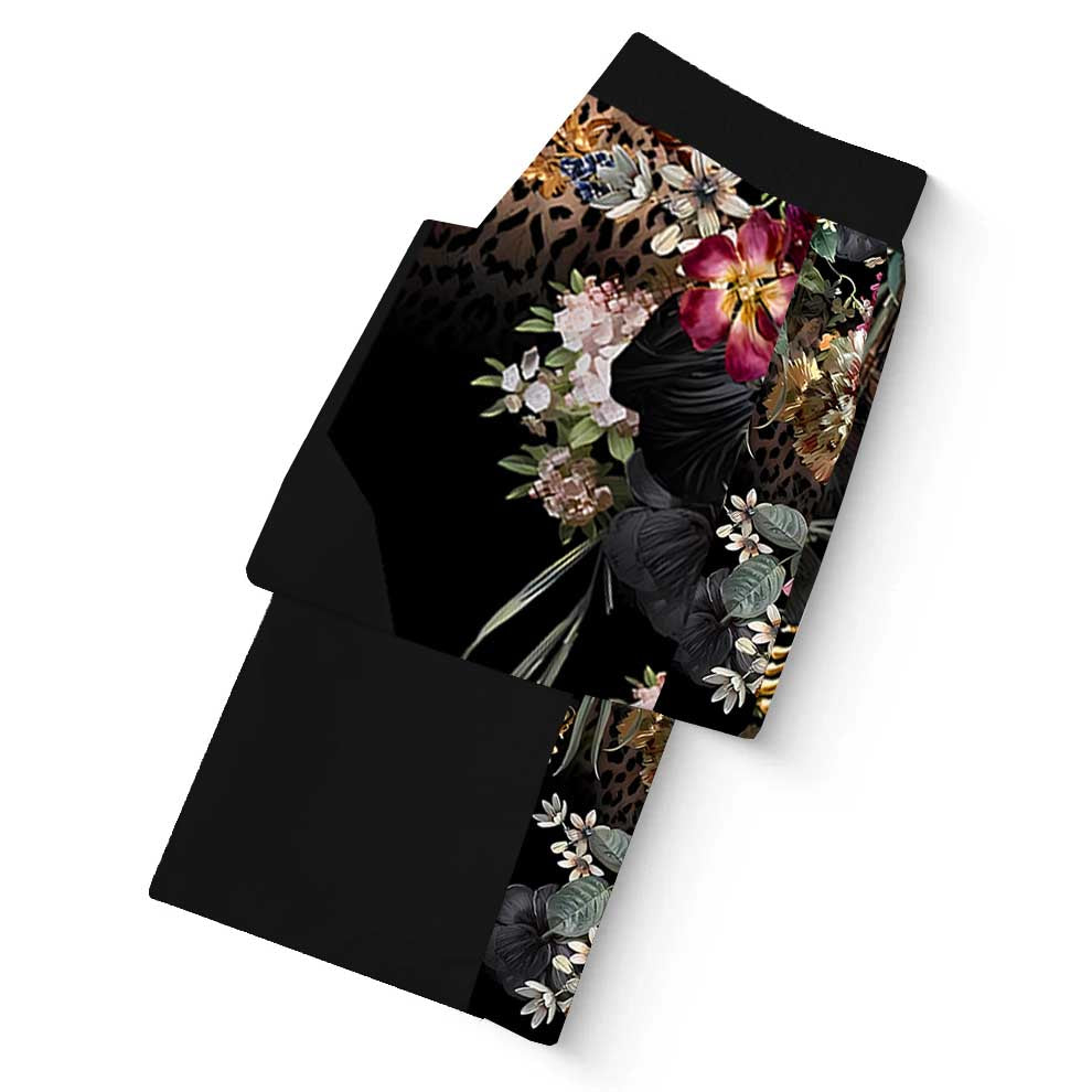 Leopard Printed Flora Casual Trousers With Elastic Waistband