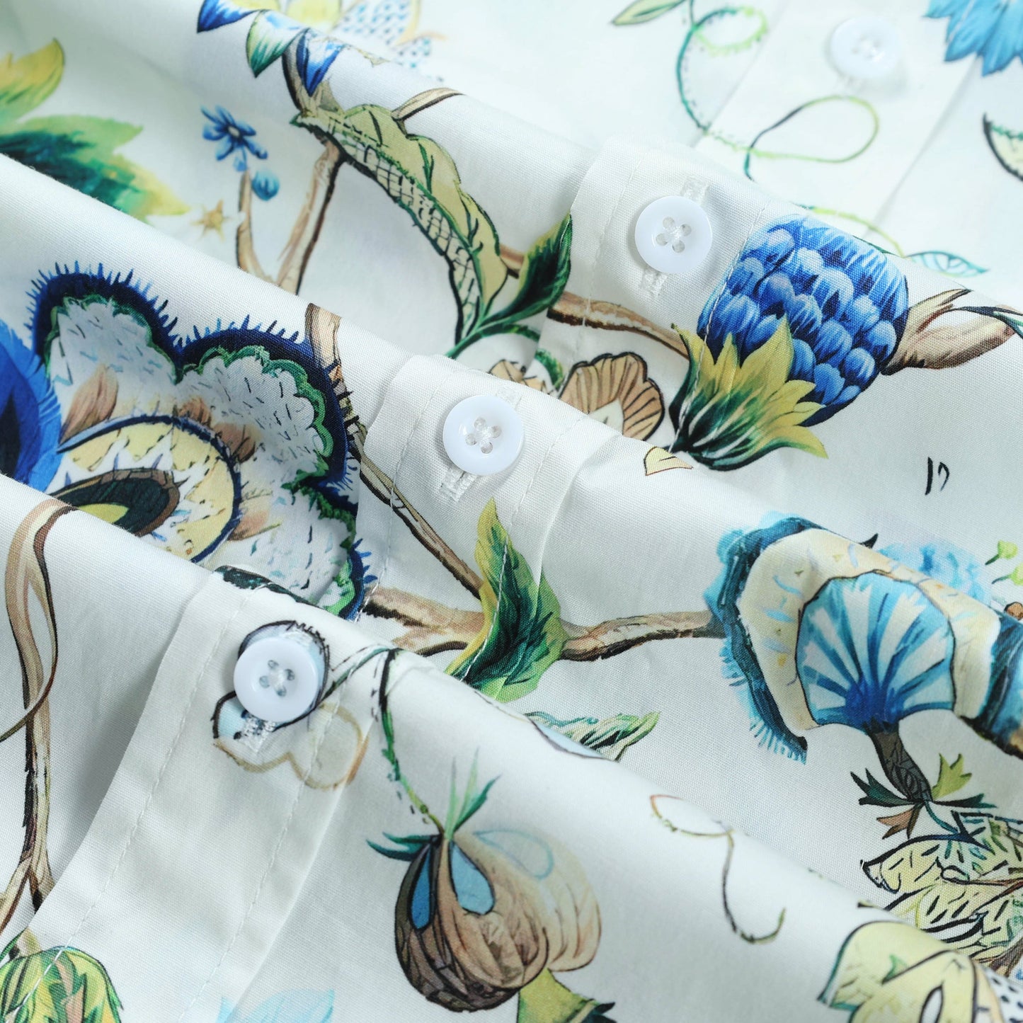 Vintage Floral Pattern Long Sleeve Button Down Shirt Jonvidesign