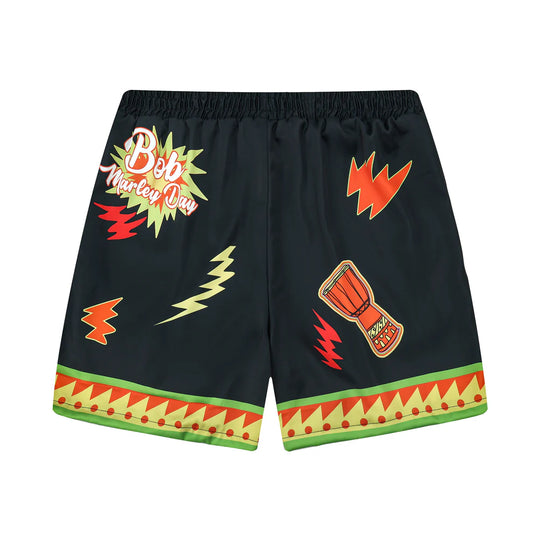 Bob Marley Singer Elastic Waistband Casual Shorts