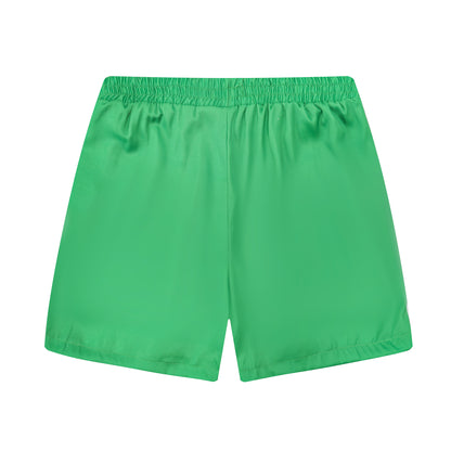 Green Mouse Print Elastic Waistband Summer Casual Shorts  For Men