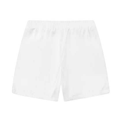 Cat Print Elastic Waistband Summer Casual Shorts  Simple White Style