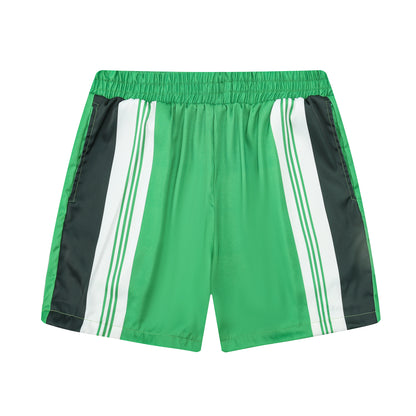 Green Mouse Print Elastic Waistband Summer Casual Shorts  For Men