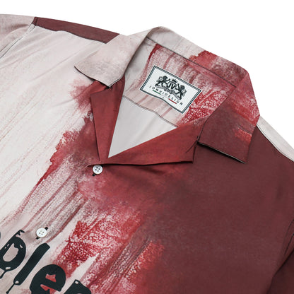 Problem Solved Bloody Camp Collar Short Sleeve Shirt