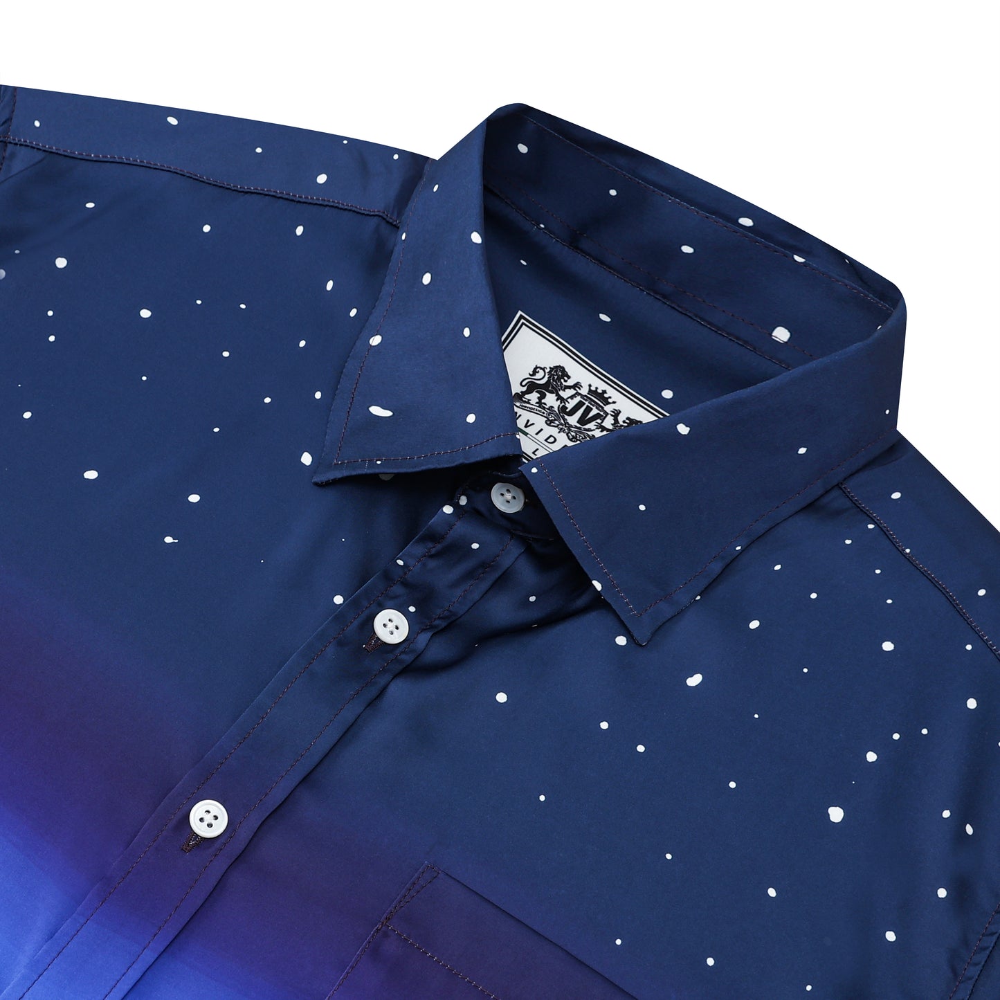 Starry Night Short Sleeve Sports Shirt in Blue