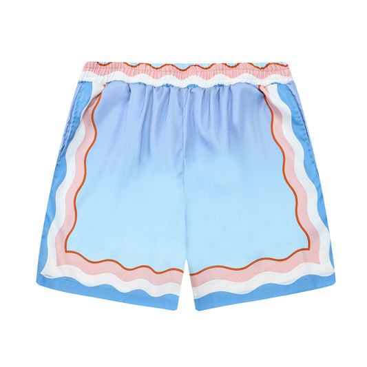 Angel Sun Pattern Gradient Color Waistband Shorts