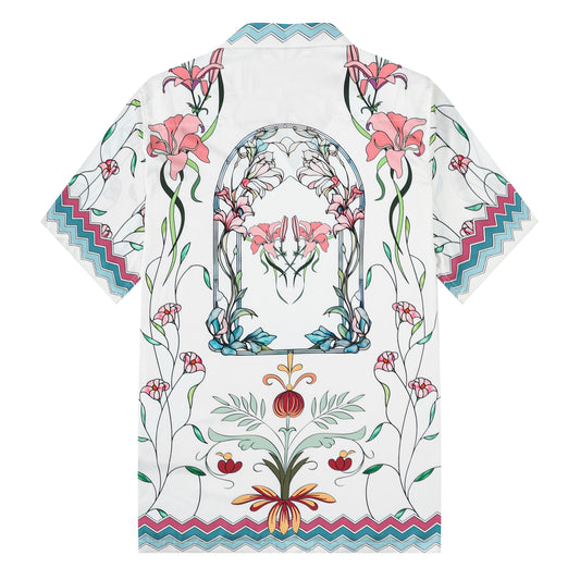 Vacation Vibe Floral Pattern Camp Collar Casual Shirt for Men