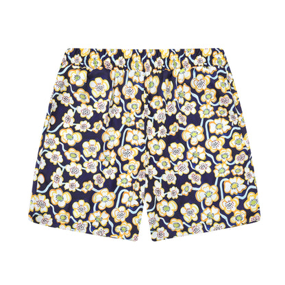 Vintage Bedroom Print Elastic Waistband Summer Casual Shorts