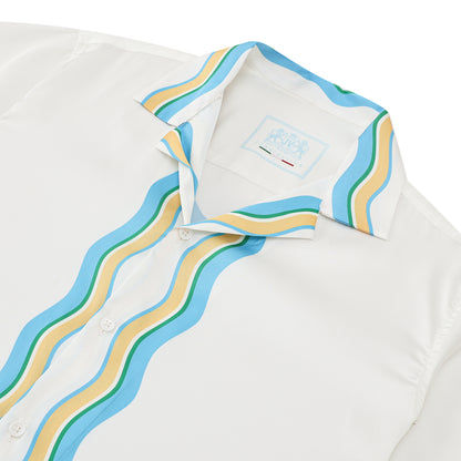 Seahorse Beach Pattern Short Sleeve Camp Collar Shirt