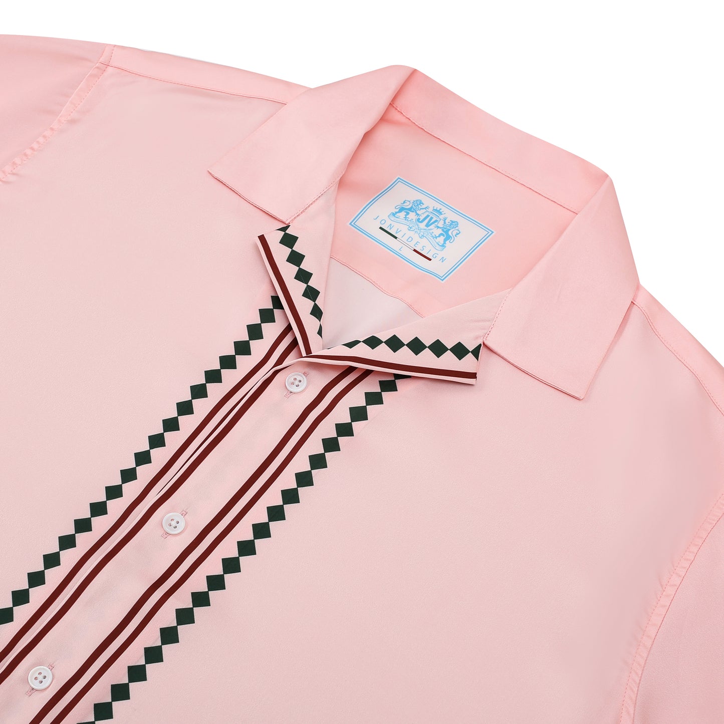 Pink Flower Design Short Sleeve Sports Shirt
