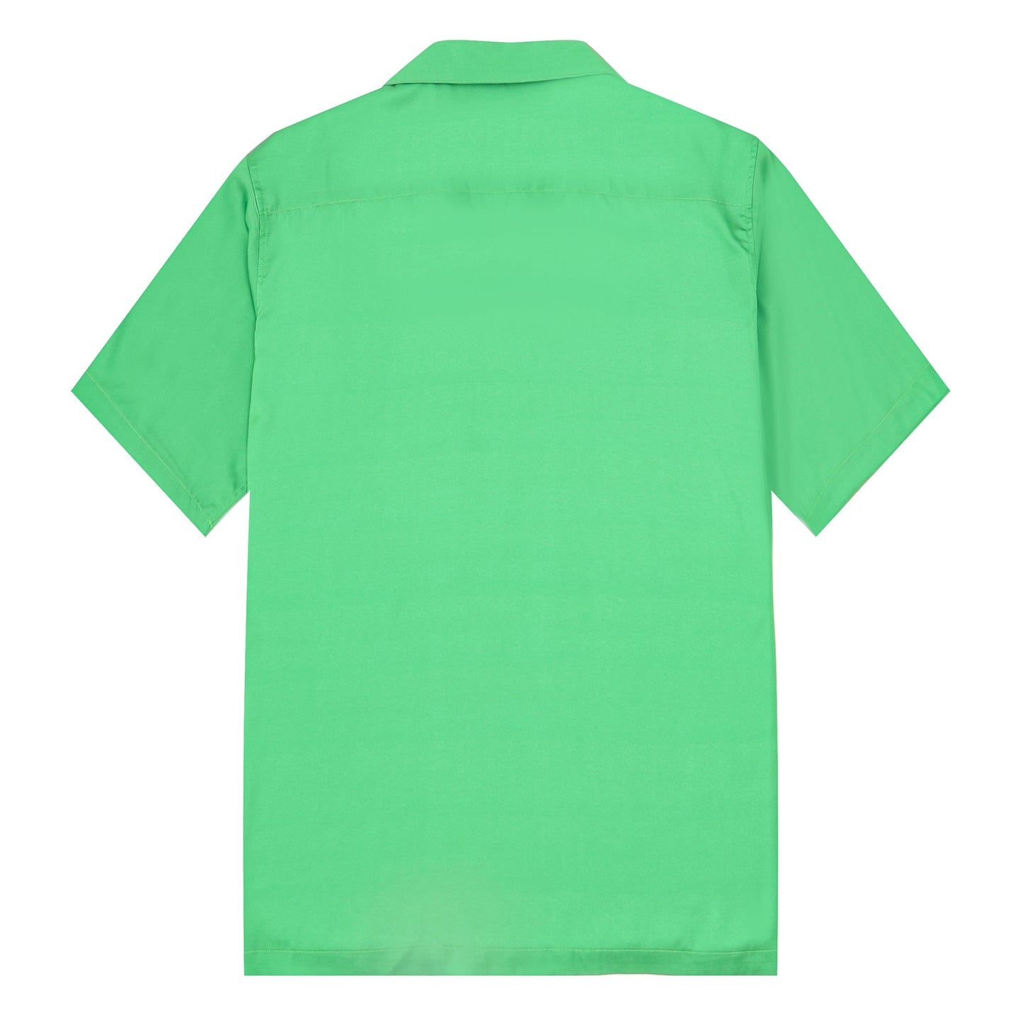 Green Mouse Print Camp Collar Short Sleeve Shirt For Men