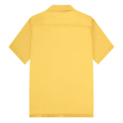 Modified Car Print Yellow Camping Collar Short-Sleeved Shirt