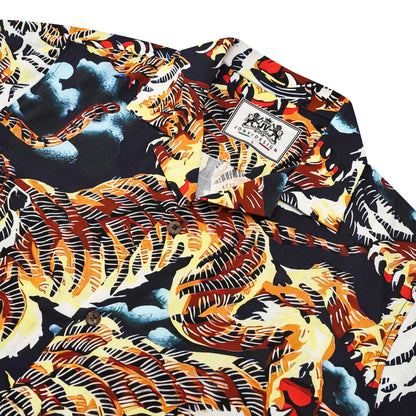 Roar Tiger Printed Camp Collar Short Sleeve Shirt