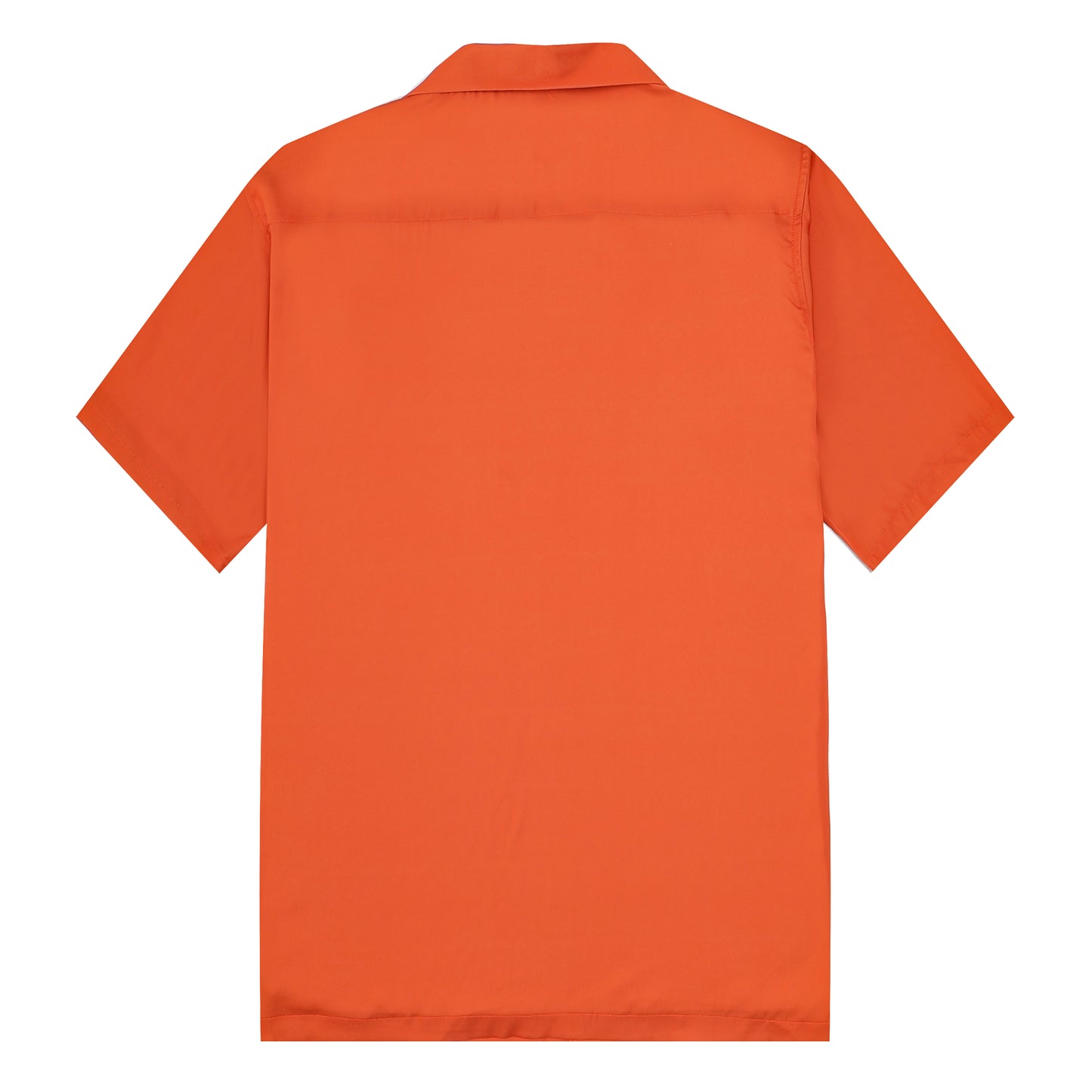 Sardine Pattern Orange  Camp Collar Short Sleeve Shirt