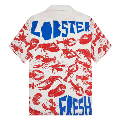 Aloha Style Crayfish Print Camp Collar Short Sleeve Shirt