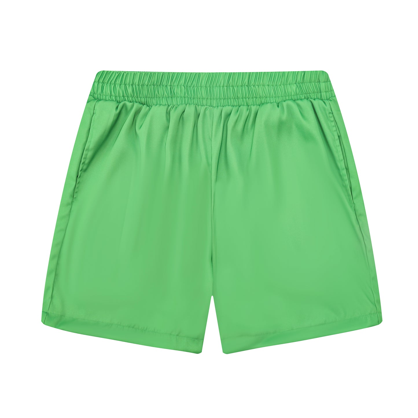 Green Mouse Print Elastic Waistband Summer Casual Shorts