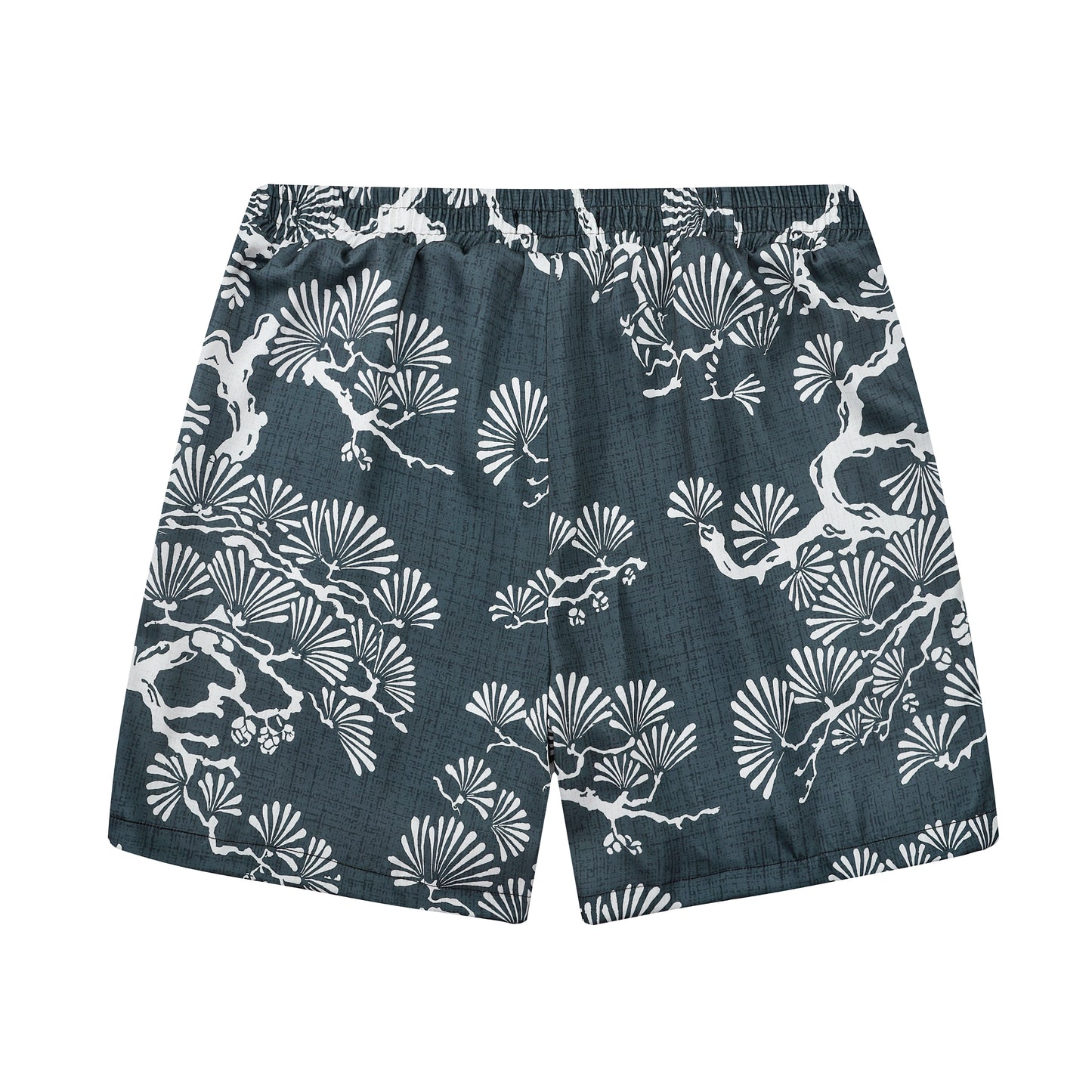 Pine Tree Print Design Elastic Waistband Summer Casual Shorts