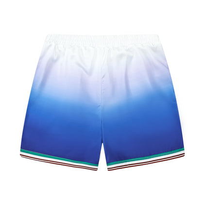 Light Blue Elastic Waistband Summer Casual Shorts Jonvidesign