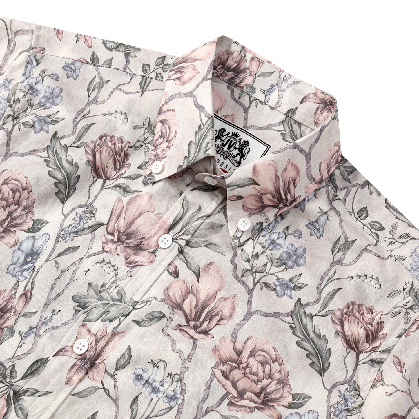 Floral Pattern Button Short Sleeve Shirt
