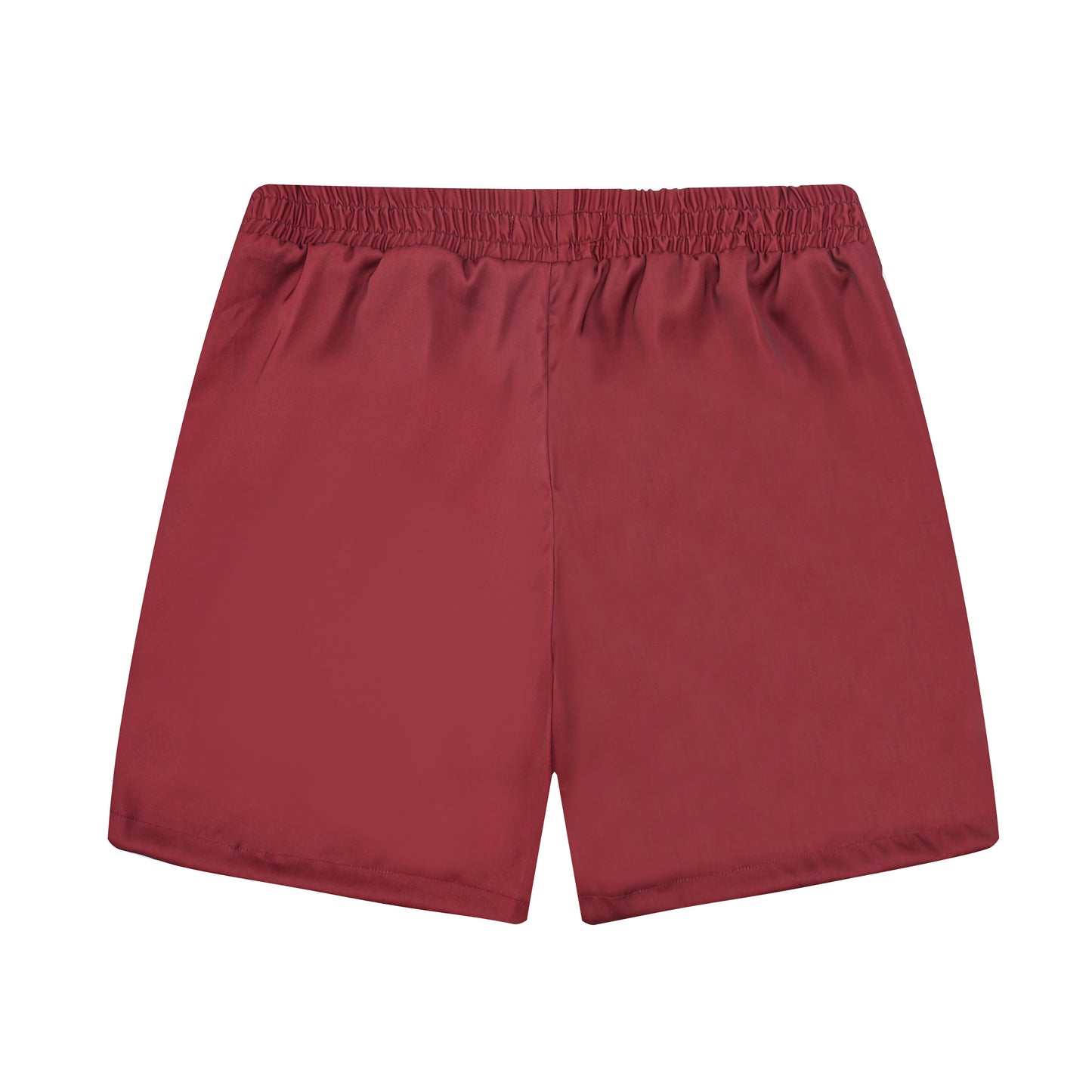 Dark Red Mouse Print Elastic Waistband Summer Casual Shorts