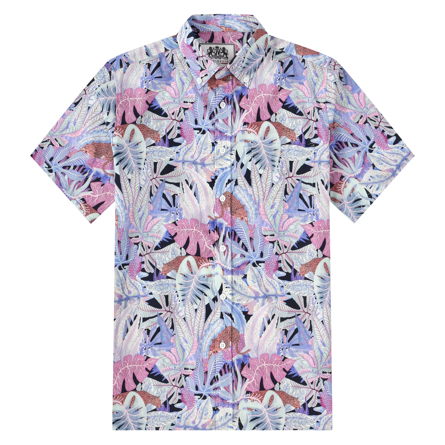 Tropical Aloha Pattern Button Short Sleeve Shirt