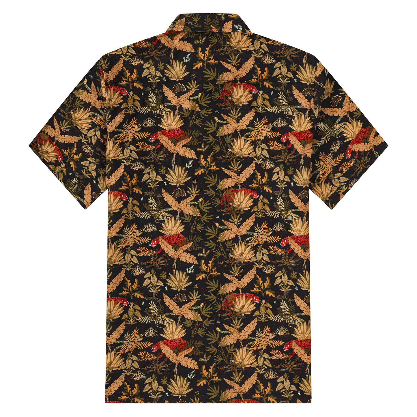 Maple Leaf Pattern Button Short Sleeve Shirt