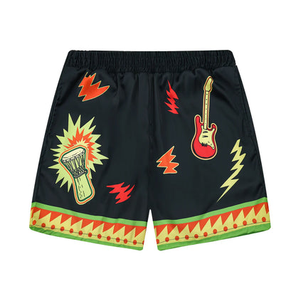 Bob Marley Singer Elastic Waistband Casual Shorts