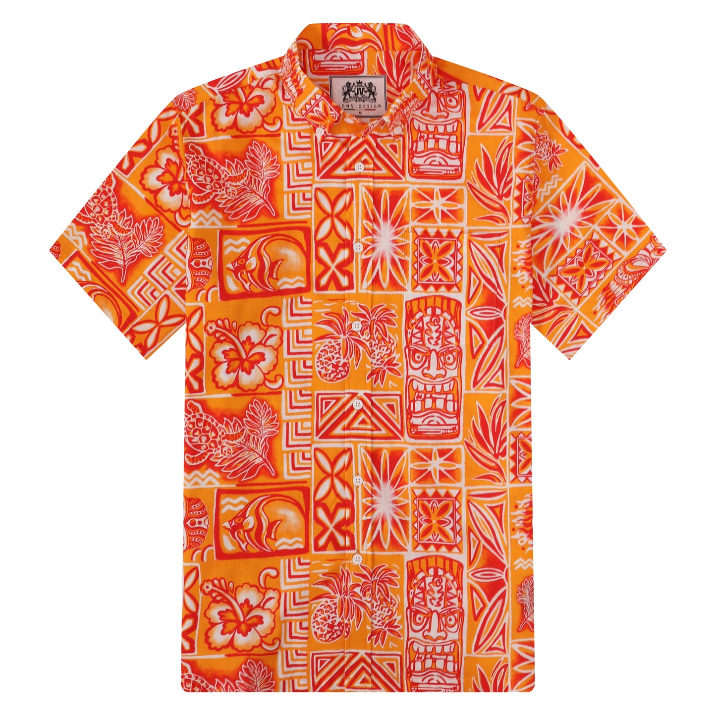 Aloha Floral Pattern Button Short Sleeve Shirt