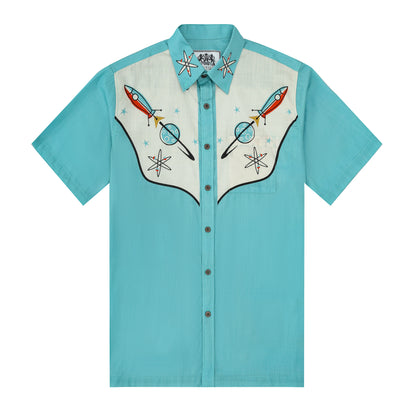 Rocket Pattern Western Cattlemen Short Sleeve Shirt