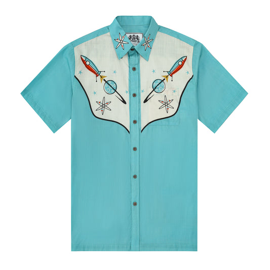 Rocket Pattern Western Cattlemen Short Sleeve Shirt