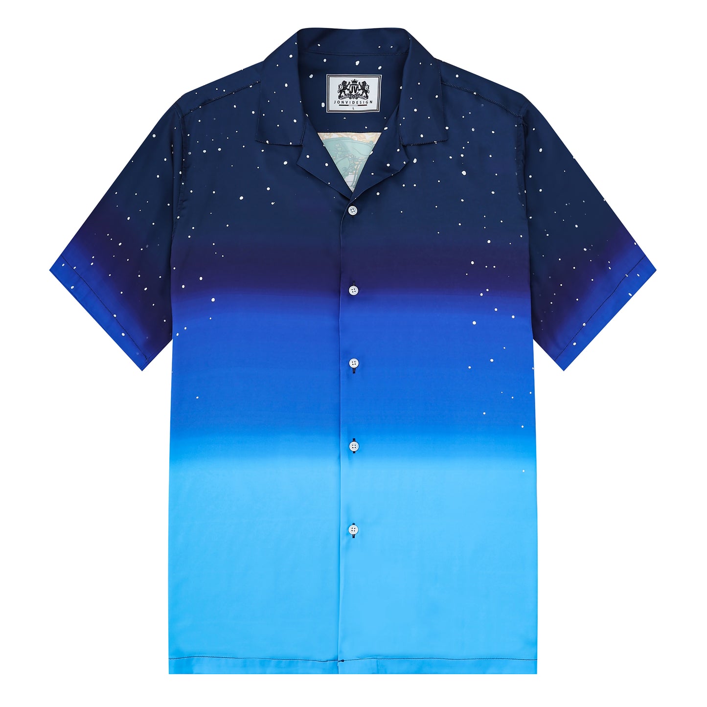 Star Pattern Camp Collar Casual Shirt for Men
