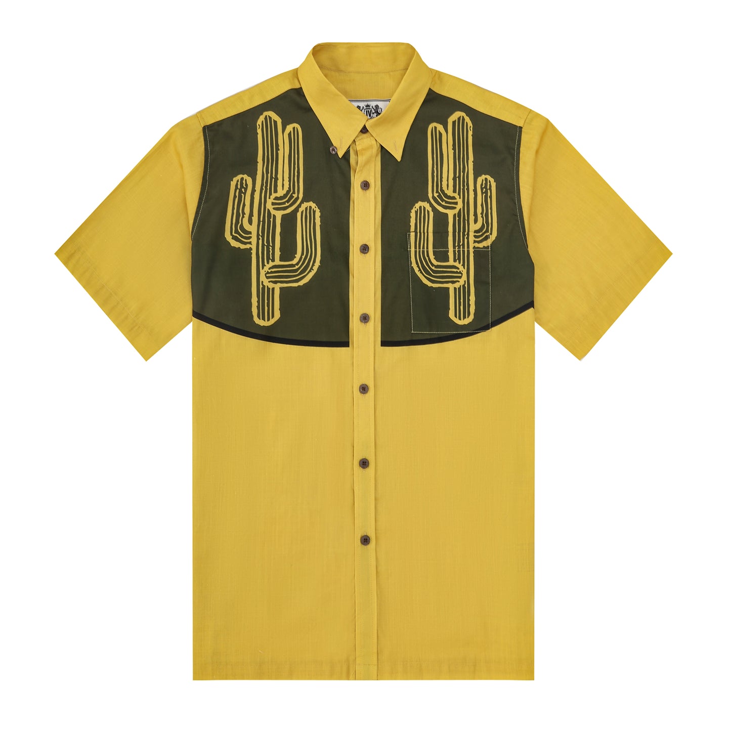 Cactus Pattern Western Cattlemen Short Sleeve Shirt