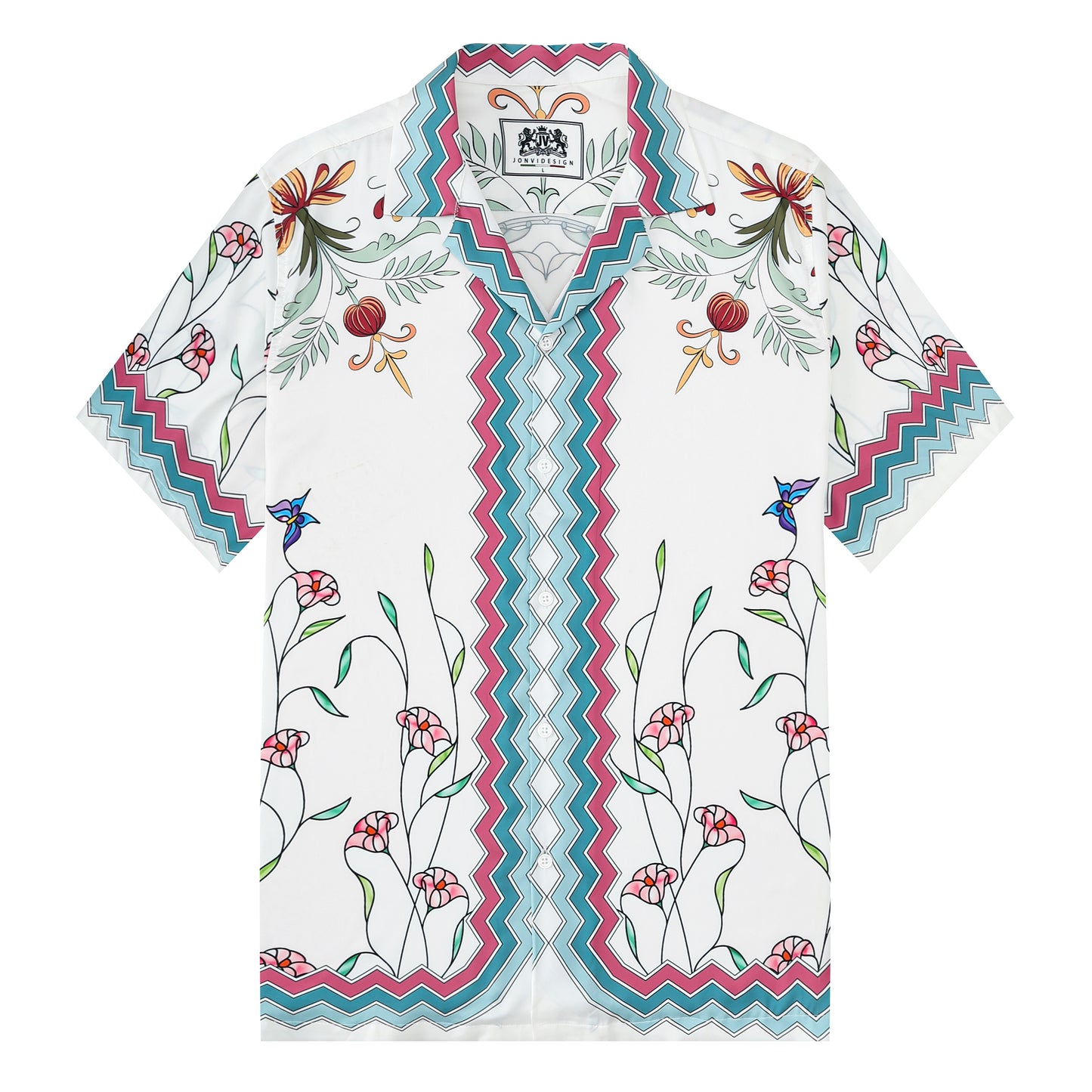 Vacation Vibe Floral Pattern Camp Collar Casual Shirt for Men