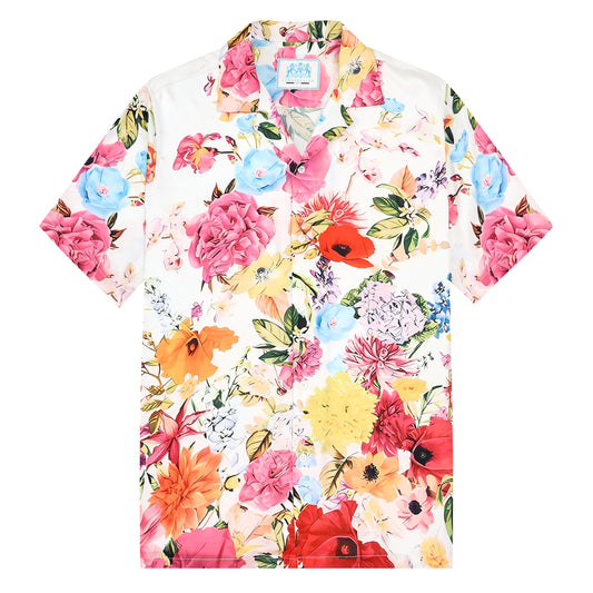 Summer Floral Pattern Camp Collar Casual Shirt for Men Jonvidesign