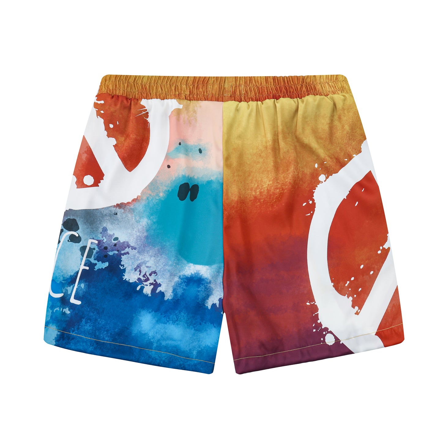 Peace Print Elastic Waistband Summer Casual Shorts