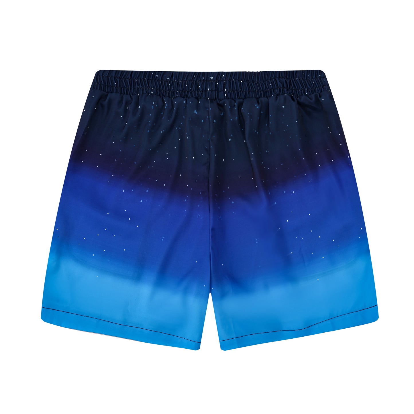 Star Pattern Drawstring-Free Casual Shorts in Gradient Blue