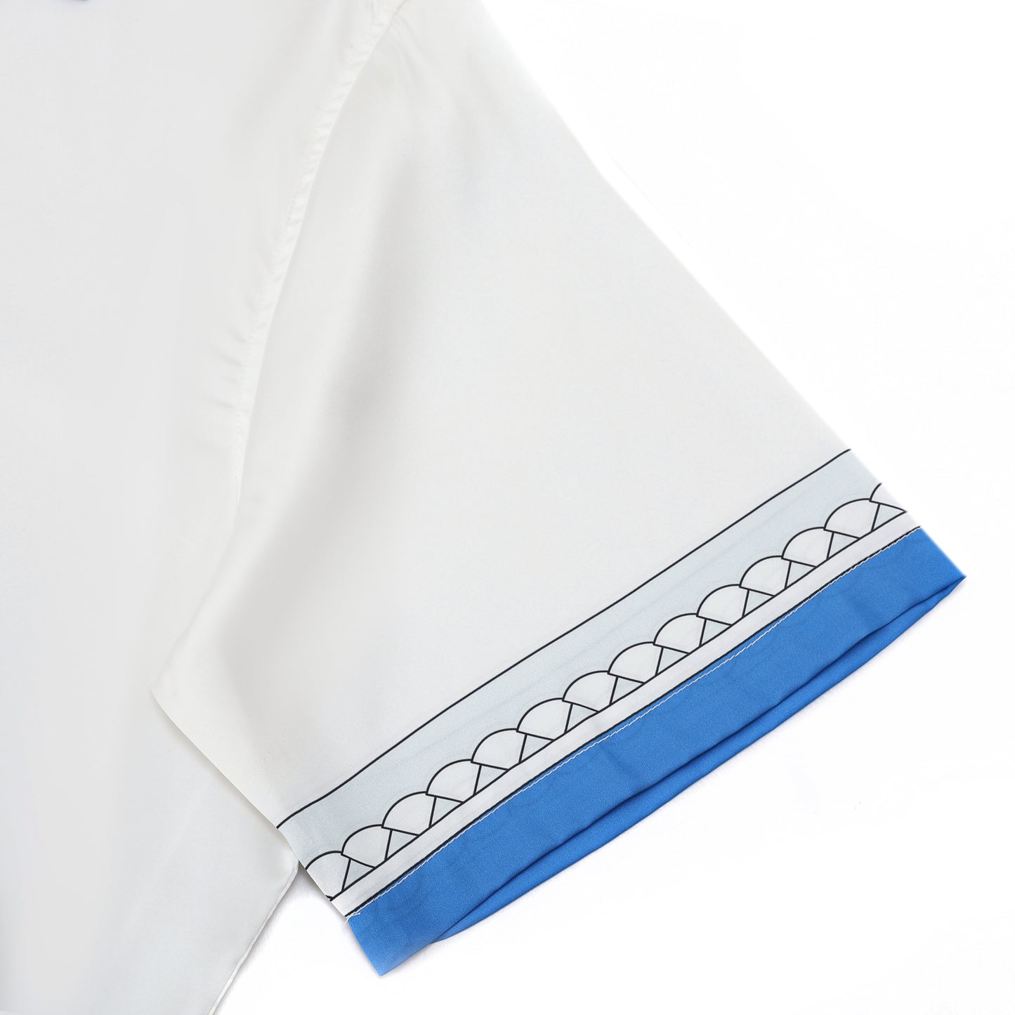 Tennis Palace Pattern Camp Collar Short Sleeve Shirt