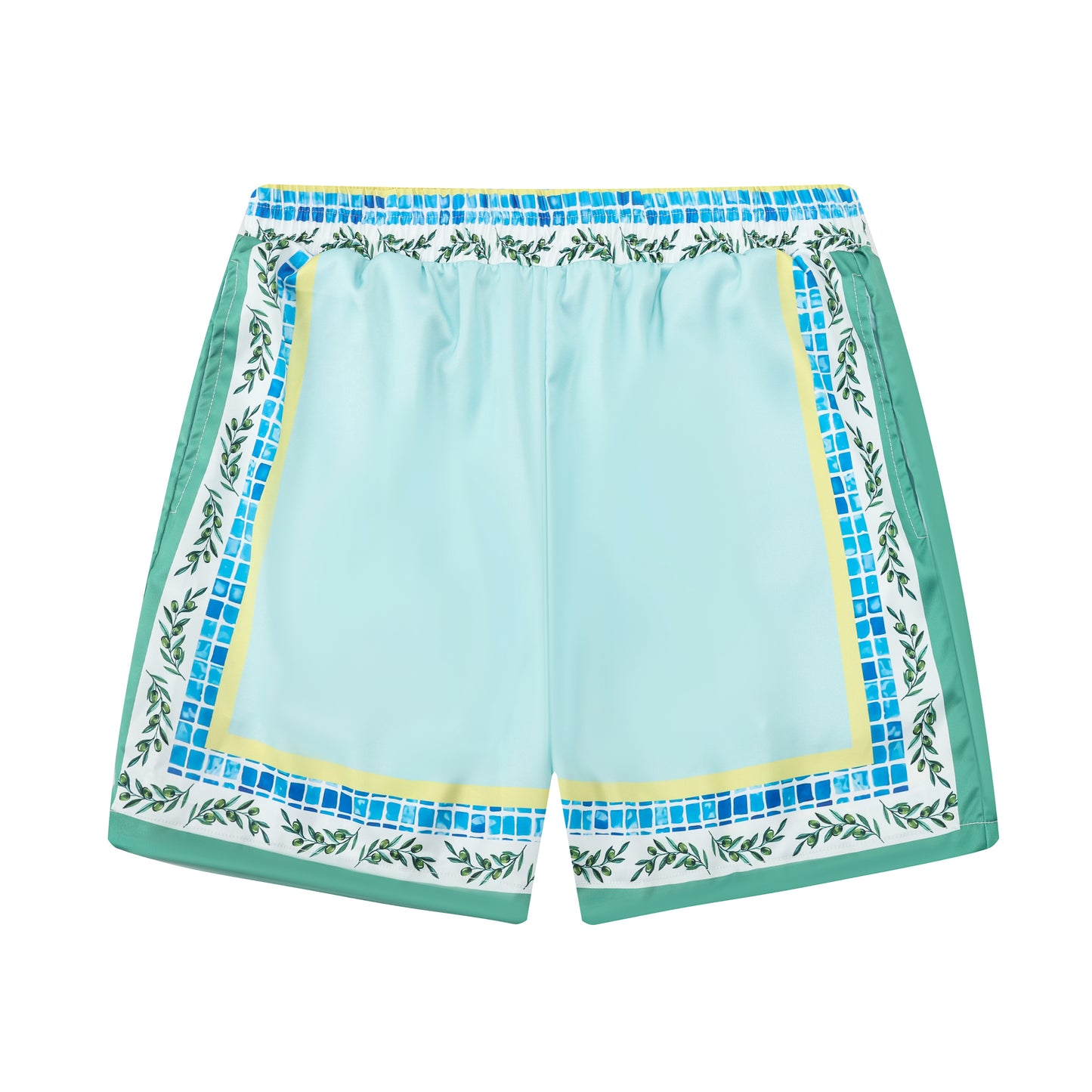 Tennis Print Elastic Waistband Summer Casual Shorts