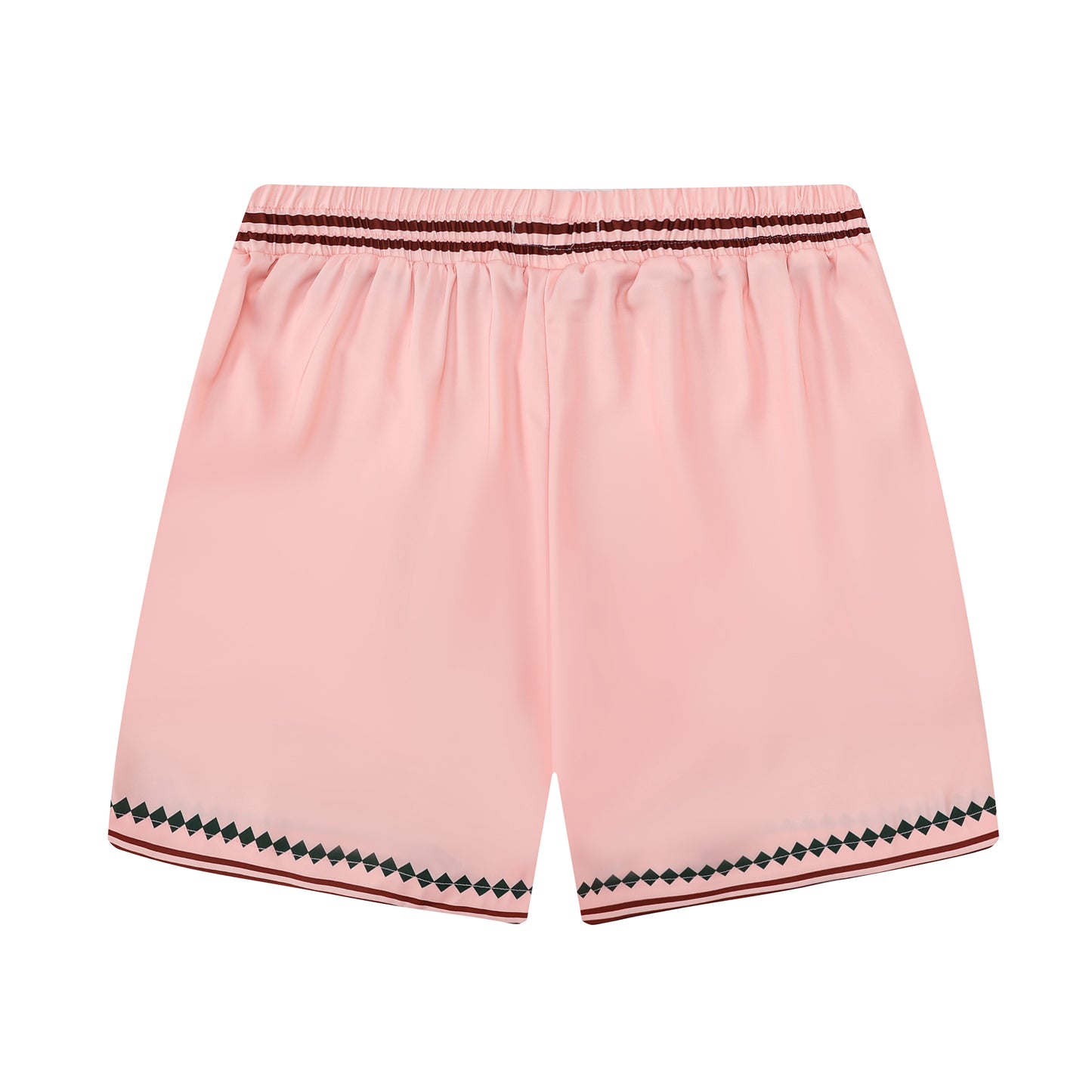 Pink Stripe Elastic Waistband Shorts for Men
