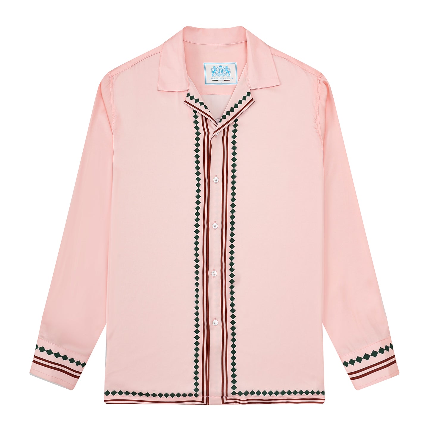 Pink Camp Collar Long Sleeve Shirt