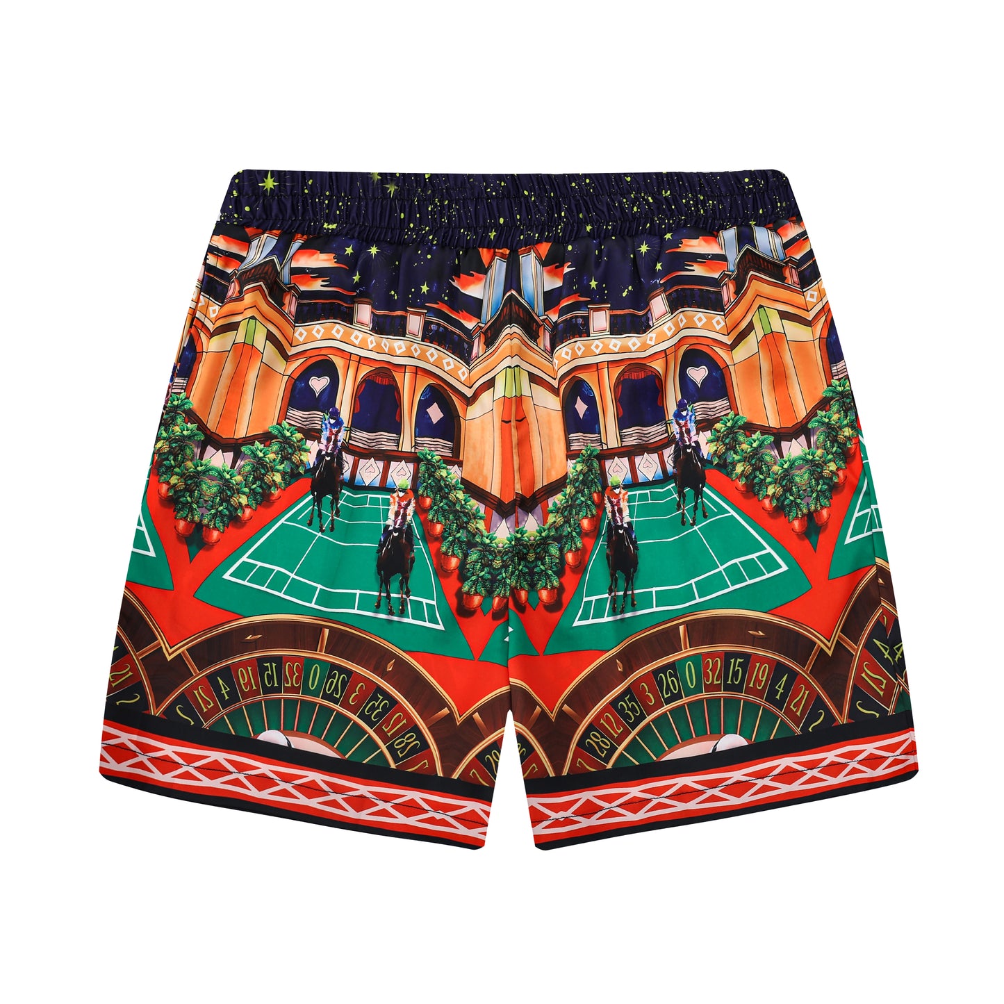 Starry Night Casino Printed Waistband Shorts