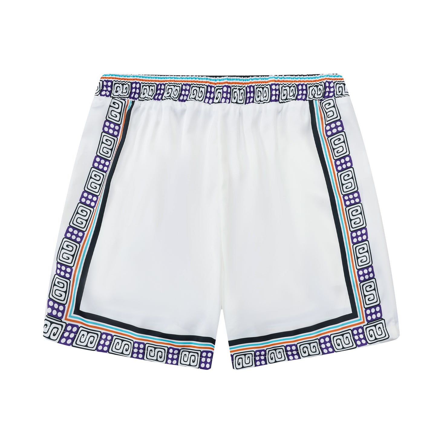 Triangle Tribal Pattern Silk Fiber Waistband Shorts